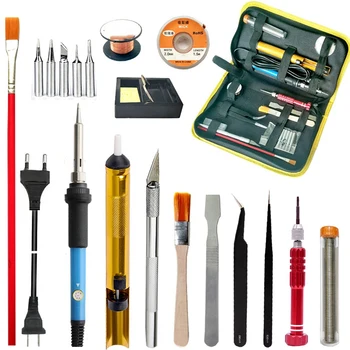 

60W Electric Iron Suit Adjustable Temperature Soldering Iron 5 In 1 Screwdriver Phone Repair Tool Suction Tin Utility Knife Tool