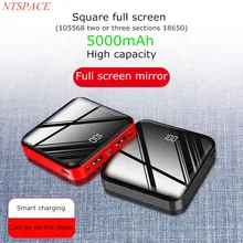 Мини светодиодный свет полный экран ЖК-дисплей дисплей внешний аккумулятор большой емкости для iPhone/samsung dual USB Портативный Мобильный блок питания