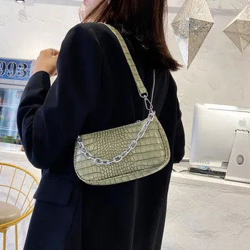 

Leather Crocodile Pattern PU Crossbody Bags For Women 2020 Fashion Lady Shoulder Handbags Travel Solid Color Bag HLZQ