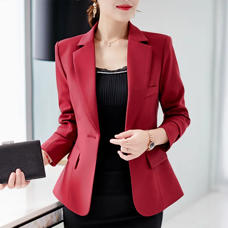 

Women's jacket 2018 new autumn and winter Slim large size long sleeve small suit casual fashion long-sleeved jacket female