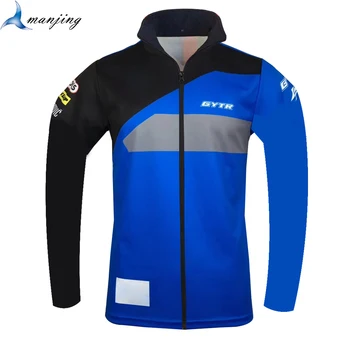 

New Blue with Black Polyester Motorcycle Factory Racing Team Sweathirt Motorike Thin Cloth jacket spring autumn Breathable