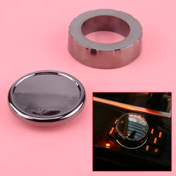 

CITALL Car Ceramic Black Big Multi Media Knob Cover Trim iDrive Button ABS Fit for BMW 1 3 5 F10 F20 F30 NBT Controller Only