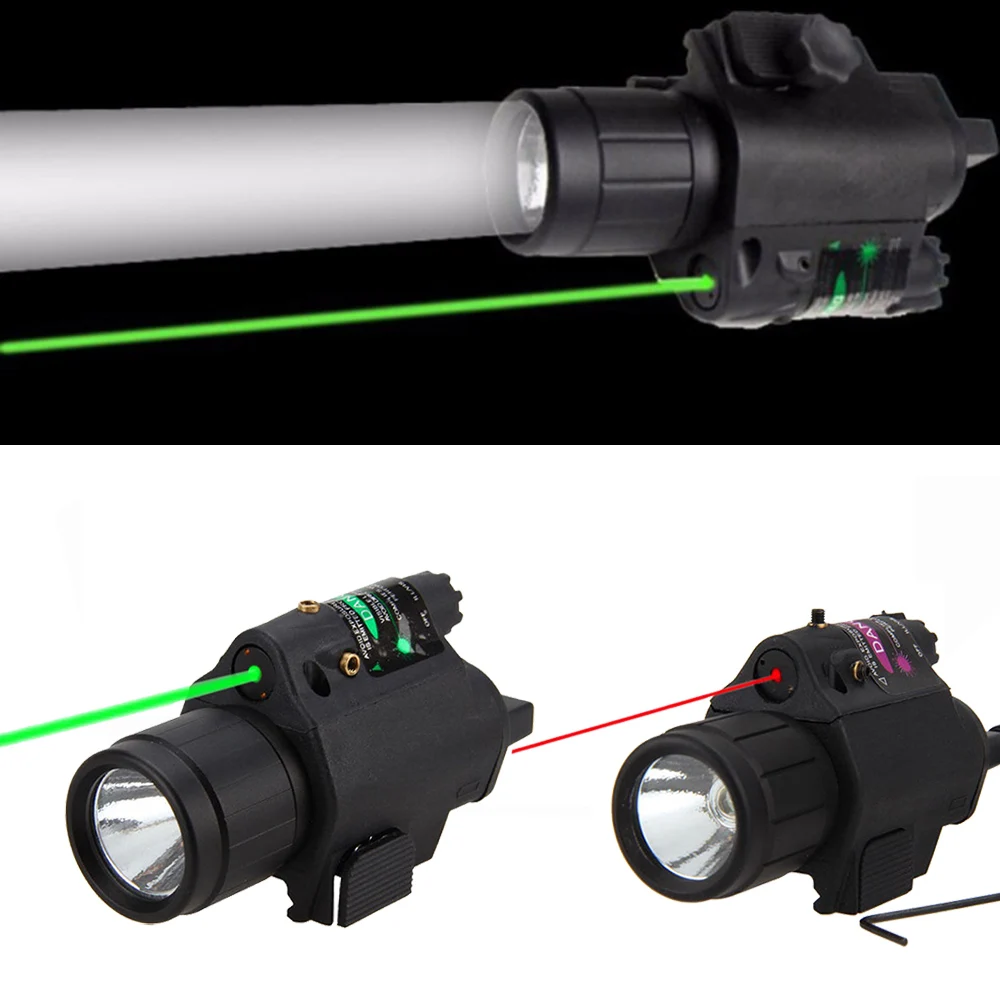 Tactical Taschenlampe Licht Grün  Punkt Laser Anblick Combo w/ Schienen Montage 