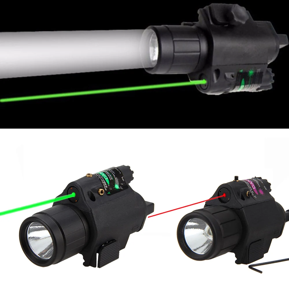 Green/Red Laser Sight LED Flashlight with 20mm Picatinny Rail Mount for Glock 17 19 22 Hunting Rifle-0
