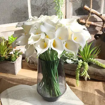 

10Pcs High Quality Real Touch Calla Lily Artificial Flowers Calla Lily Bouquet For Wedding Bouquet Bridal Home Flower Decor