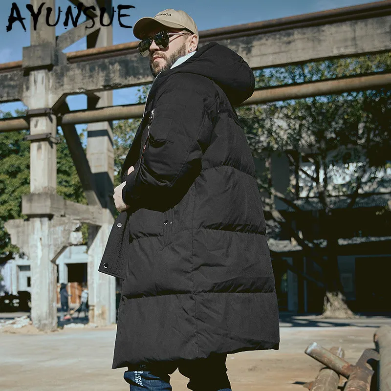 

AYUNSUE Winter Coat Men 90% White Duck Down Jacket Korean Fashion Plus Size Puffer Jacket Men Warm Parka Doudoune Homme YY1379