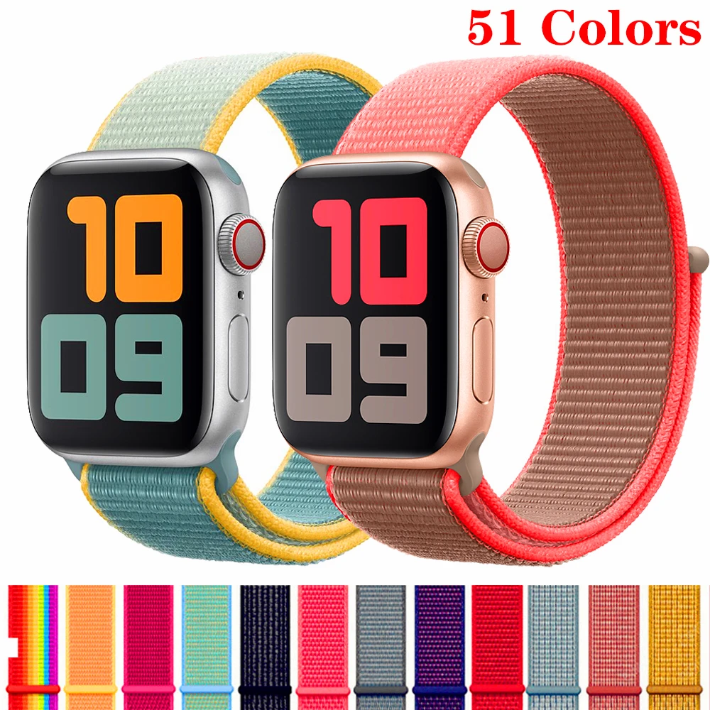 

Nylon Strap For Apple Watch band 40mm 44mm iWatch band 38mm 42mm series Sport loop Bracelet Apple watch 5 4 3 2 38 40 42 44 mm