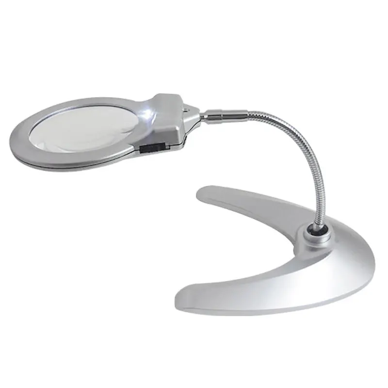 1PC 6X Magnifying Glass With Light And Stand Led Lamp Giant