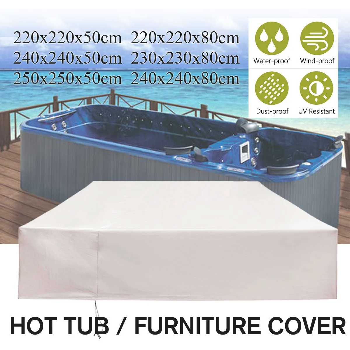 50/80 см крышка для горячей ванны душевая комната мебель защиты Защита от пыли Защитный кожух протектор для похода в спа-салон пыли тенты для ванной