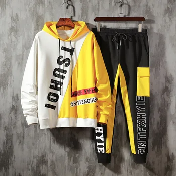 

2020 Men Chao Brand One Set Match Handsome Men's Wear Trend Sweater Leisure Suit