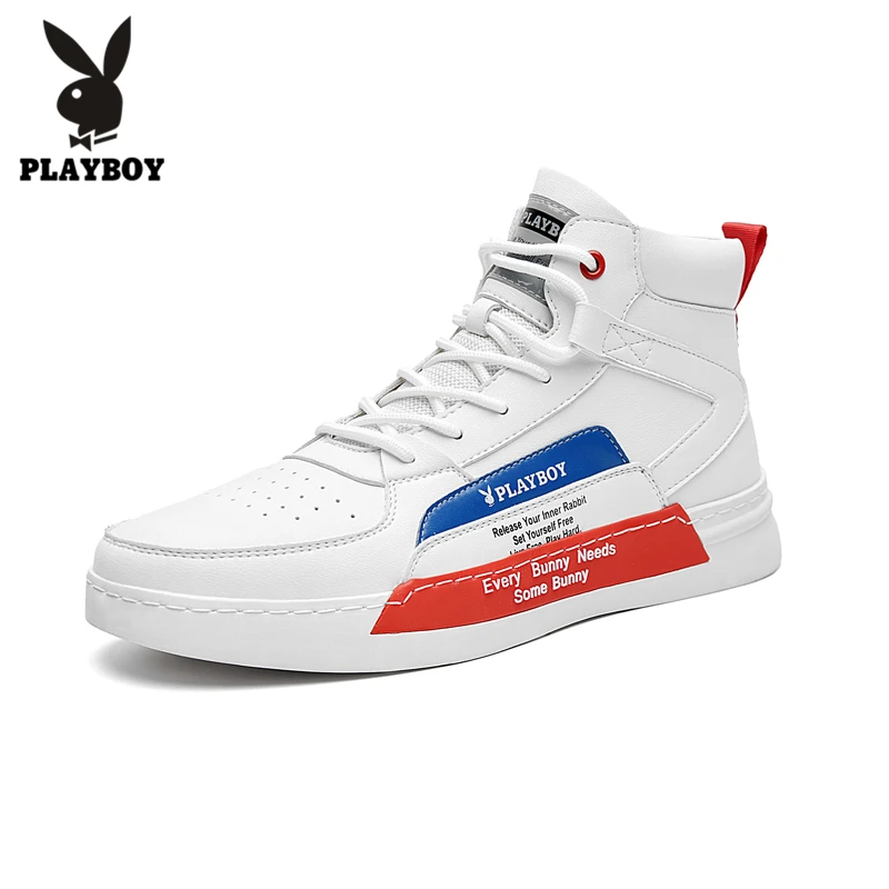 PLAYBOY/Новинка; Лидер продаж; Ультра-светильник; сетчатая дышащая прогулочная обувь; мужские весенние спортивные кроссовки; Мужская Спортивная обувь; уличные кроссовки - Color: white red