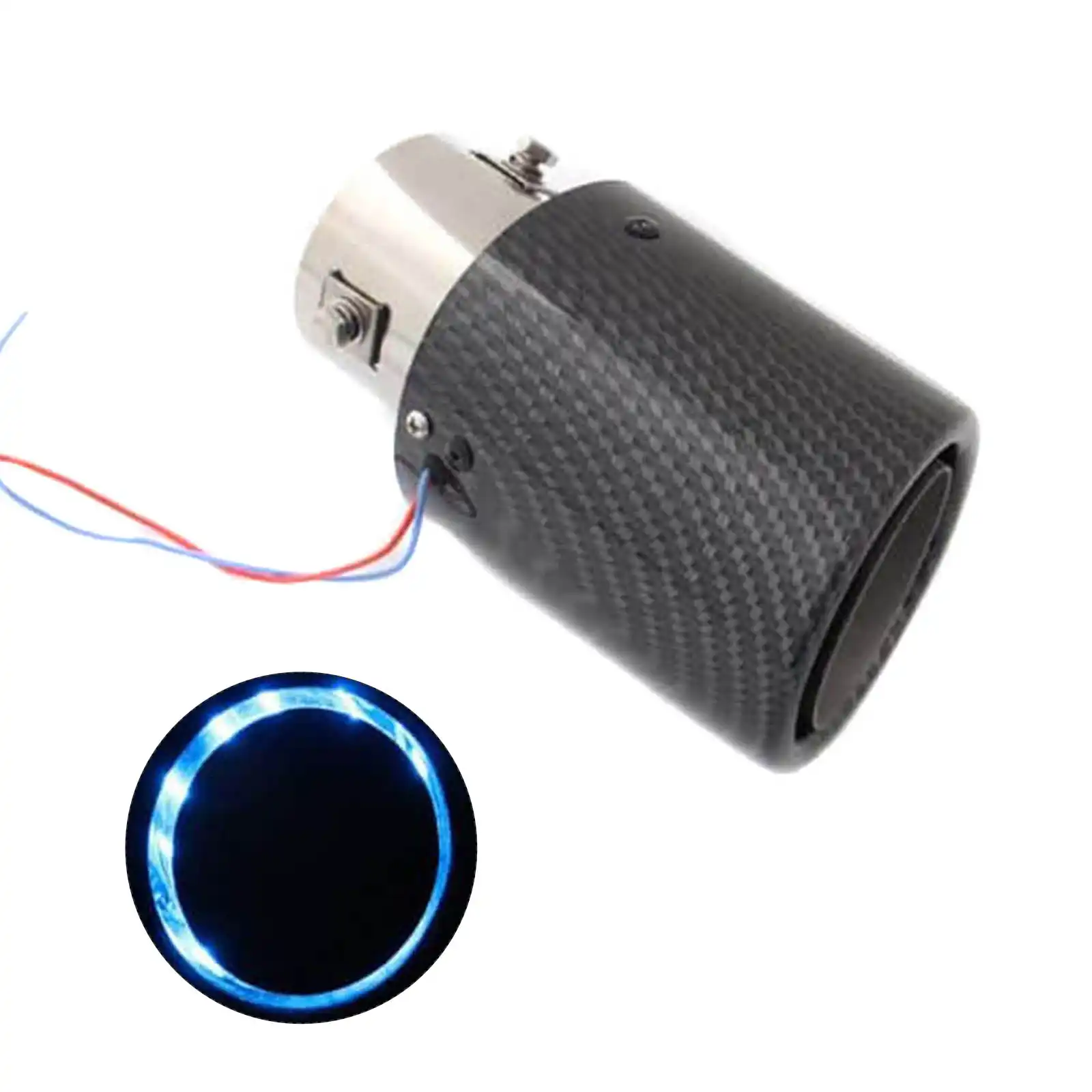karbon fiber led egzoz ucu isik yayan araba egzoz borusu susturucu kuyruk borulari yuksek sicaklik ile led isik araba stil mufflers aliexpress