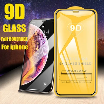 

1000Pcs 9D Tempered Glass For Apple iPhone 11 Pro Max XS XR X 8 7 6 6S Plus SE 5S Full Glue Full Coverage Screen Protective Film