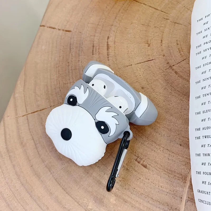 Милый мультфильм Шнауцер 3d защитный чехол для наушников для airpods 2 Чехол для Apple bluetooth гарнитура зарядная коробка защитный чехол - Цвет: style 2