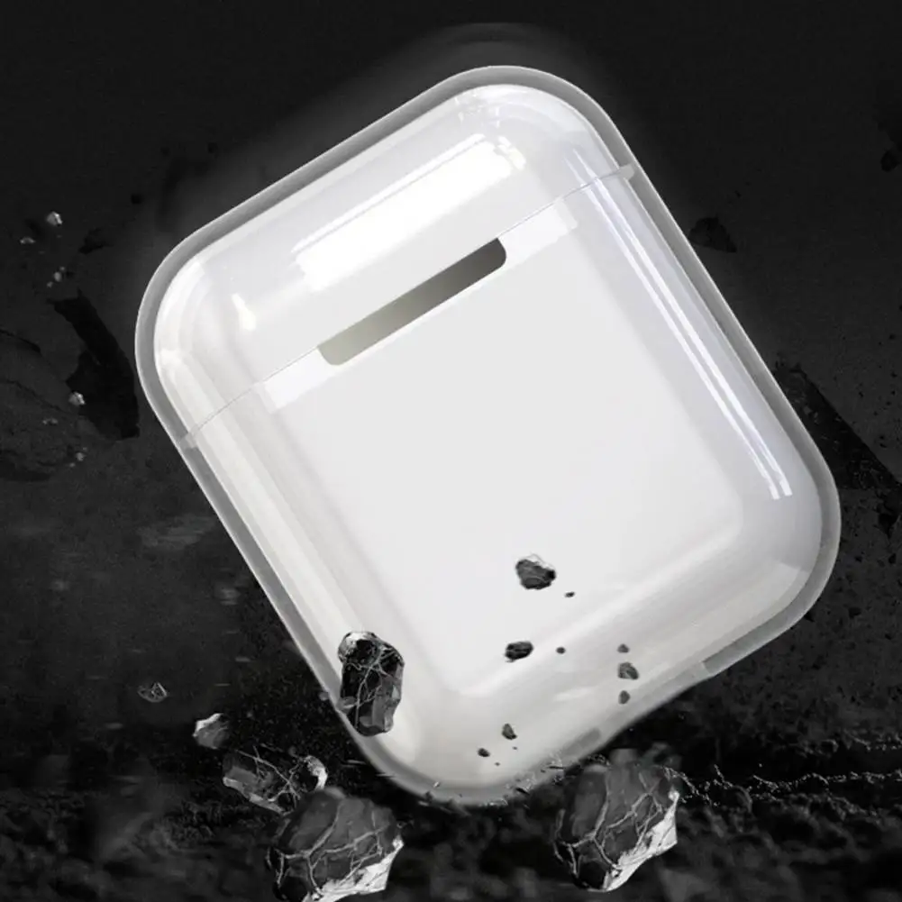 Для Apple Airpods1/для Apple AirPods2 ТПУ Мягкий противоударный чехол для наушников сумка для хранения с брелком прозрачный