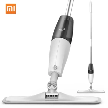 

Xiaomi Mijia Smart Water Spray Mop Sweeper 1.2m Rod Carbon fiber dust cloth Floor Tile Mops Dry Cleaning Tools 350ml Tank