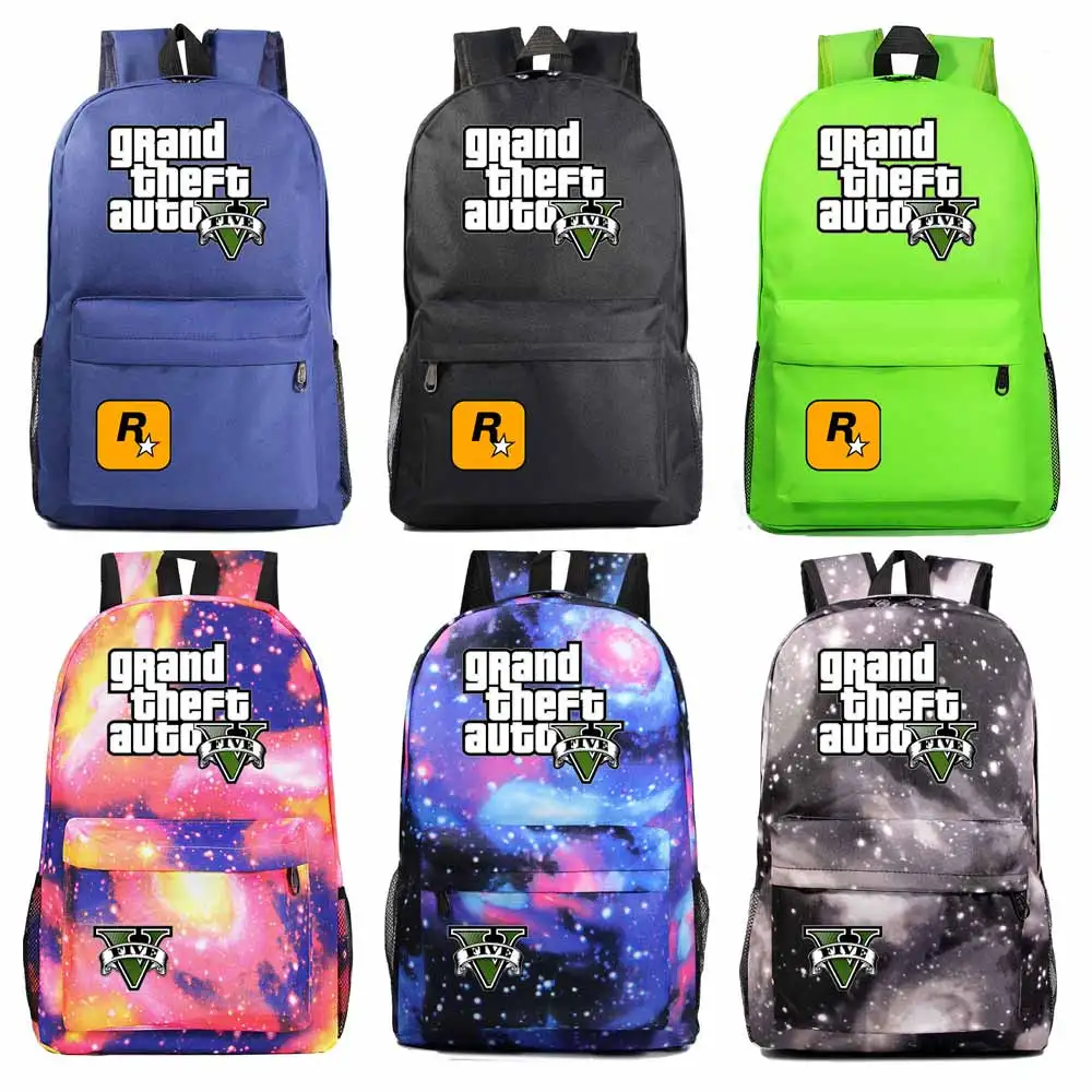 Comprar Moda juego caliente GTA5 Grand Theft Auto V niño chica libro escuela bolsa mujeres bolsa paquete adolescentes escolares hombres estudiantes mochila