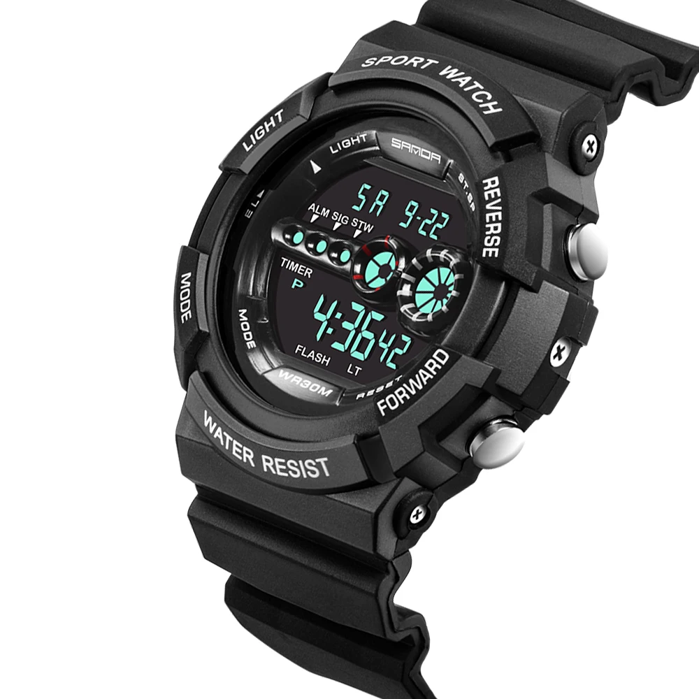 

SANDA Digital Sport Watch Fashion Military Waterproof Calendar Men Wristwatch Led Electronic G Style Clock Relogio Masculino 320