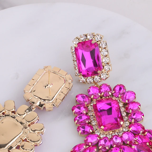 New Crystal Dangle Earrings For Women Rhinestone Earrings Weddings Ladies Party Fashion Jewelry Accessories Wholesale Gifts 5
