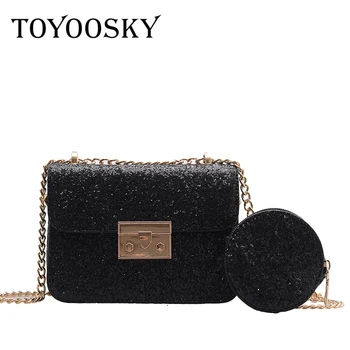 

2020 Fashion New Ladies Sequin Square bag High quality PU Leather Women's Designer Handbag Tassel Chain Shoulder Crossbody Bag