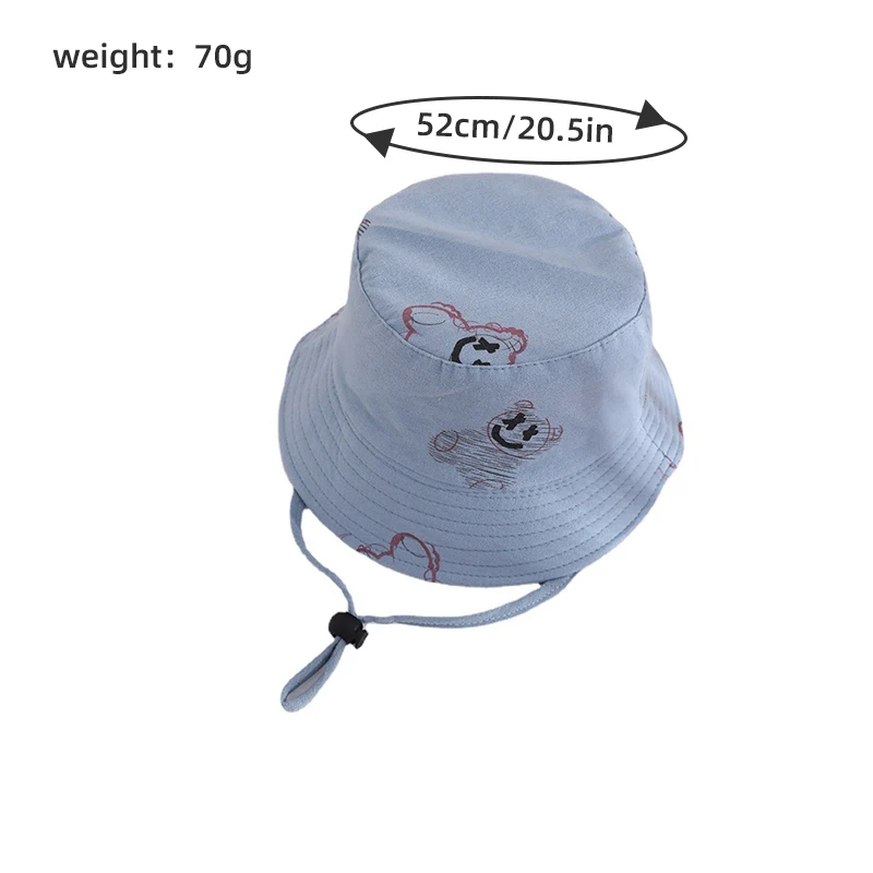 Cartoon Bear Print Baby Fisherman Hat 