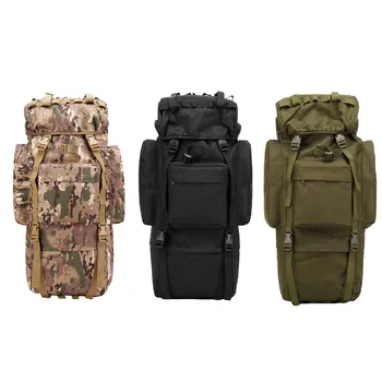 

65L Outdoor Camping Hiking Backpacks Molle Travel Large Capacity Climbing Mountaineering Storage Knapsack with Rain Cover