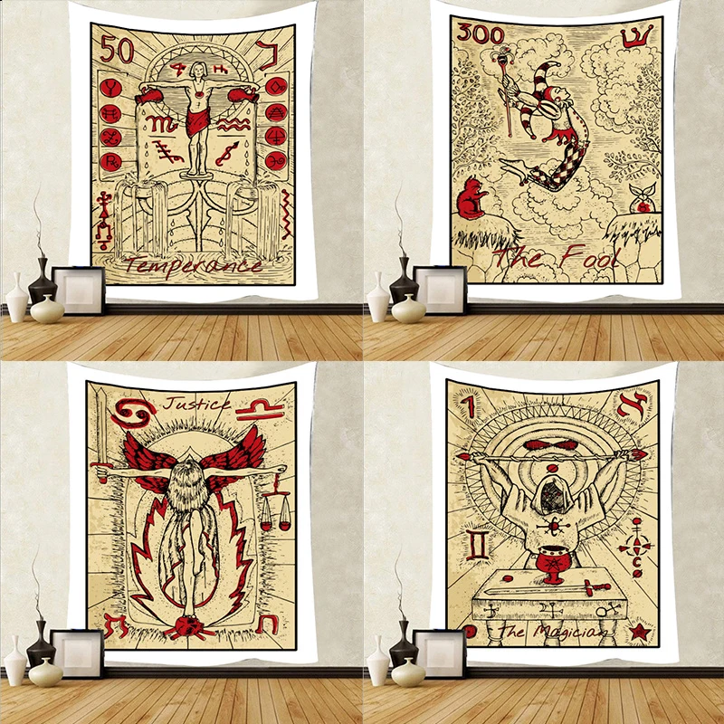 Подвесная ткань с карточками брендовый гобелен Tarot прикроватная тумбочка на