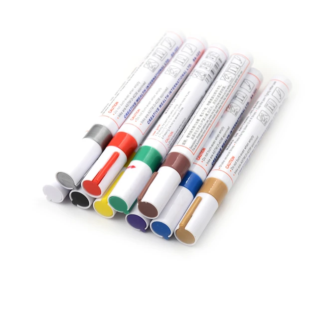 1pc waterproof color markers durable white markers pneumatic markers rubber  fabric metal paint permanent face paint marker pen - AliExpress