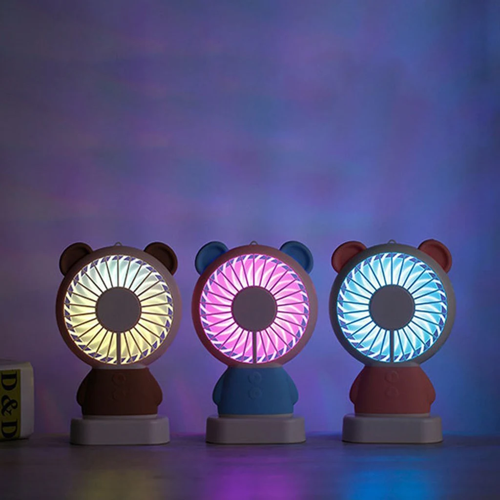 Usb Fan Mini Desk Fan USB Socket Powered 2 Speed, 2 Level Color Changing Led Fan Desk Fan Personal Fan Desktop Fan