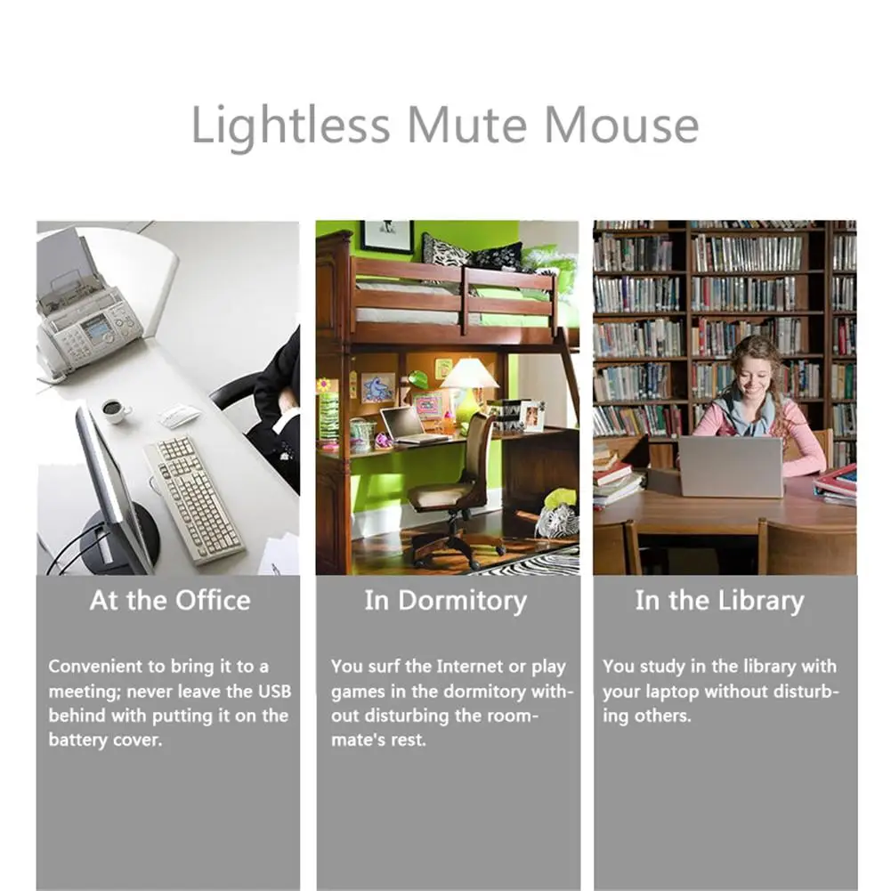 Mini 2.4G Wireless Optical Mouse New Game Wireless Mouse Receiver with USB Interface for Notebooks Desktop Computers