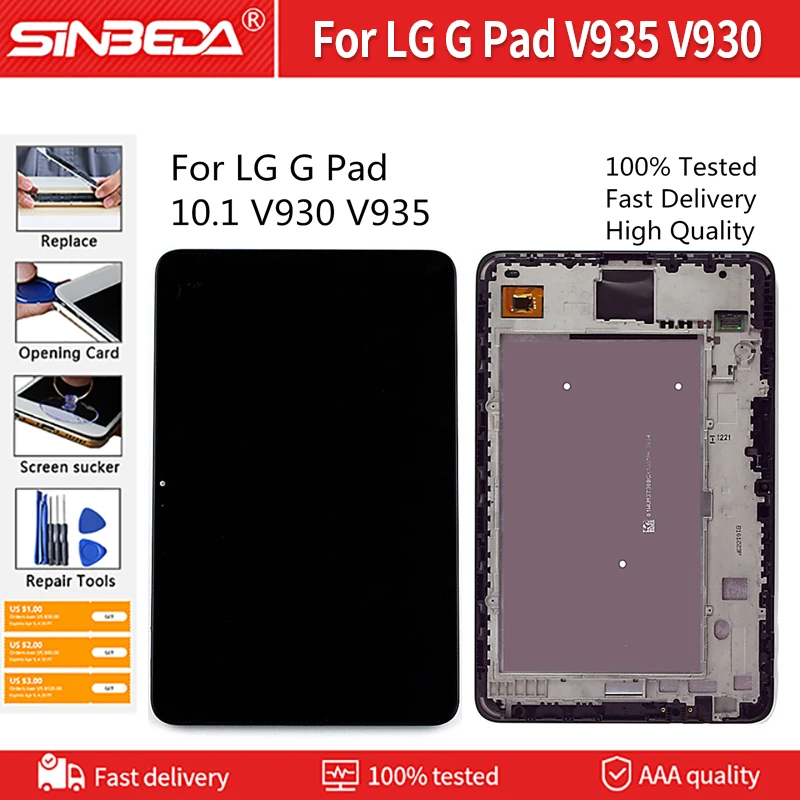 Pantalla Tactil Touch screen glas Digitizer Para LG G Pad X V930 V935 V940 10.1'