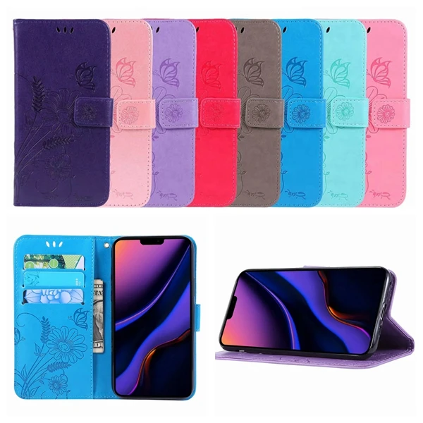 Ant Butterfly кожаный чехол-кошелек для Iphone 11 Pro MAX XR XS X 8 7 6 цветочный Модный стильный слот для идентификационной Карты Чехол-держатель 2 шт