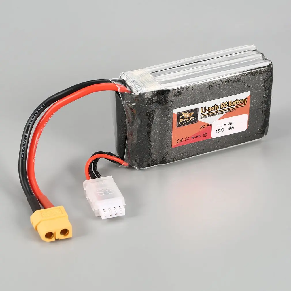 ZOP Power 11 1 В 1800 мАч 65C 3S 3S1P Lipo Battery XT60 вилка перезаряжаемая для радиоуправляемого