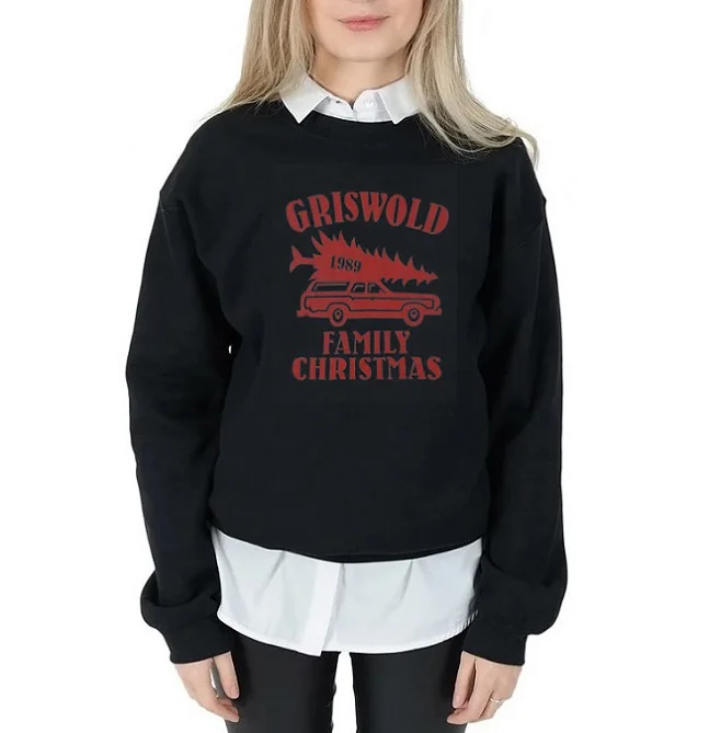 Griswold/1989; семейный свитер с рождественской тематикой; толстовки с принтом сантановой елки; рождественские Топы; Модный Повседневный пуловер из хлопка