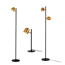 Роскошный Золотой металлический торшер, черный базовый светильник