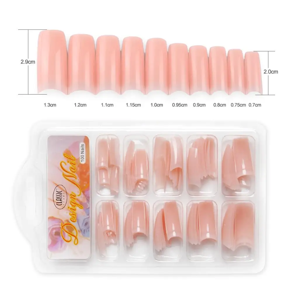 100 шт./кор. розовые полукончики для ногтей Южно французский салон акриловый