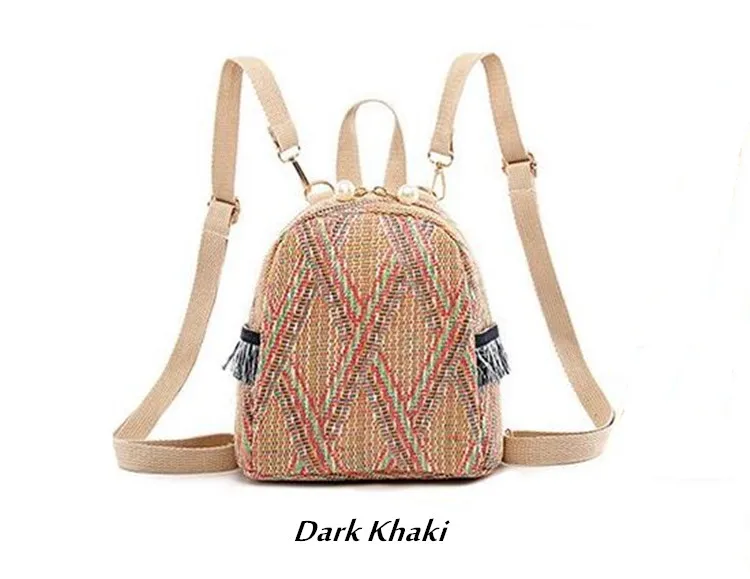 Zaino da donna intrecciato in paglia zaino da donna Casual zaini  all'uncinetto moda boemia borse da viaggio da spiaggia borse da viaggio  estive alla moda|Backpacks| - AliExpress