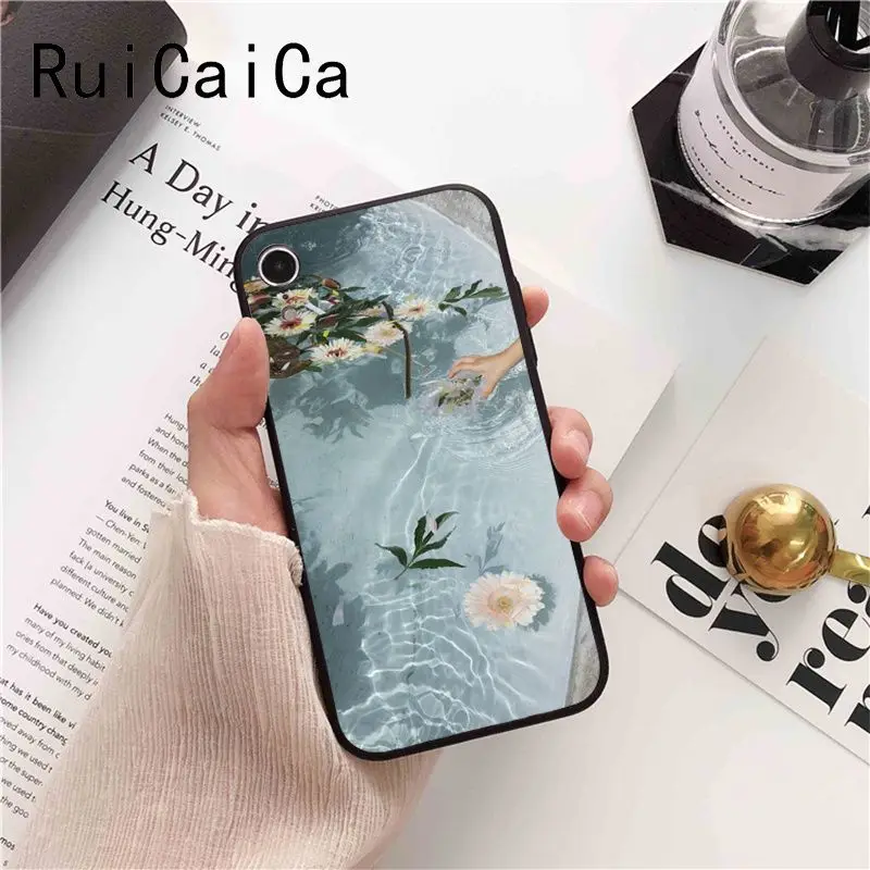 Ruicaica Flower Painting Aesthetic Wallpaper Diy Painted Phone Case For Iphone 8 7 6 6s X Xs Max 5 5s Se Xr 10 11 Pro Max Half Wrapped Cases Aliexpress