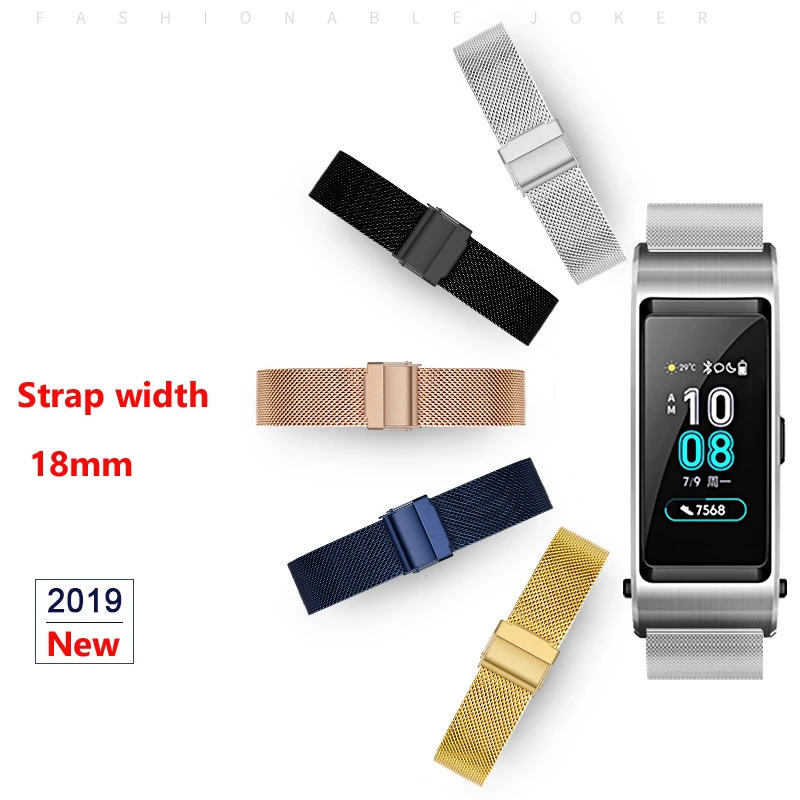 18 мм ремешок для часов huawei TalkBand B5/huawei Часы 1 для honor watch s1 сменный ремешок для часов Ремешок из нержавеющей стали