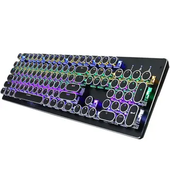 

High-end Gaming Keyboard Computer Accessories Gamer Gaming Mechanical Keyboard Wired Round 104 Keys for PC Gamer RGB Teclado