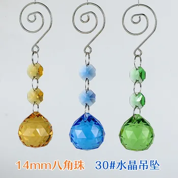 

1pcs Crystal Suncatcher Octagon Beads Glass Faceted Ball Strands Garlands Christmas Tree Hanging Ornaments Home Wedding Decor