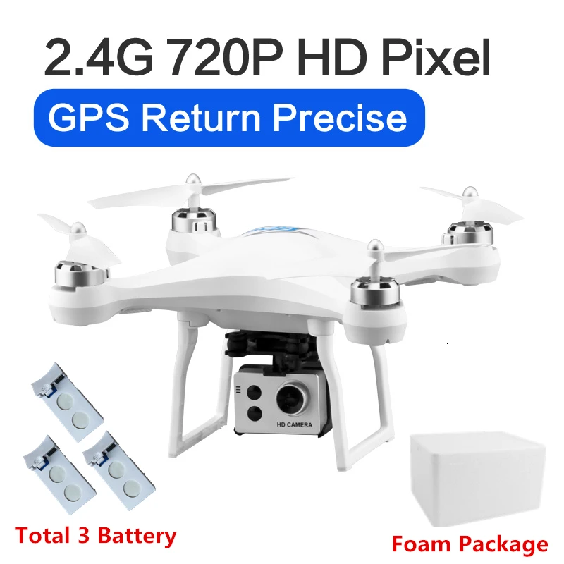 Радиоуправляемый Дрон S2 gps Дроны с 5G WiFi 1080P HD широкоугольная электронная камера gps Intellgent следующий Квадрокоптер Fly 18 mins игрушка - Цвет: 720P-Foam Box-W3