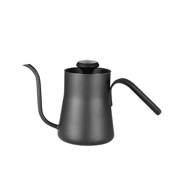 

550Ml Pour over Kettle with Thermometer Gooseneck Coffee Tea Pot Anti-Rust Coffee Pots Long-Mouth Coffee Pot