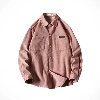 

5XL Winter Warm Quality 100%Cotton Corduroy Long Sleeved Smart Vintage Casual Shirts For Men Plus Size Y2107