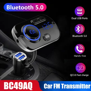 

Wireless Bluetooth FM Transmitter Handfree Car Kit MP3 Player Radio Adapter QC3.0 Fast Charging Dual USB Car Charger
