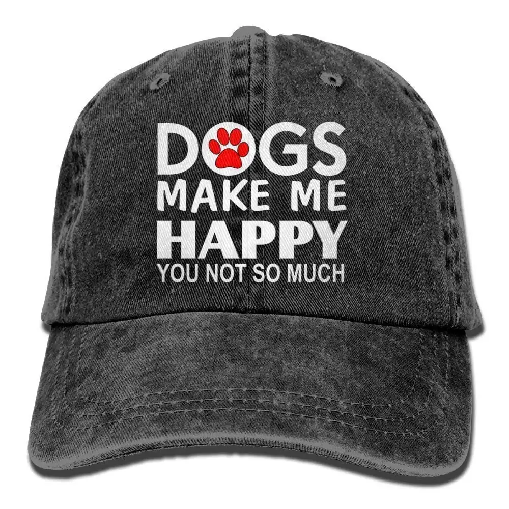 Собаки делают меня счастливым Вы не так много Джинсовая Шляпа Регулируемая тактическая бейсболка