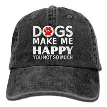 Собаки делают меня счастливым Вы не так много Джинсовая Шляпа Регулируемая тактическая бейсболка