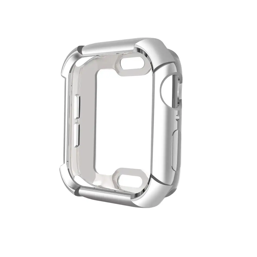 Защитный чехол для Apple Watch, версии 5/4/3/2/1 40 мм 44 полной защиты для защиты от падения покрытие TPU чехол s для наручных часов iWatch, версия 3, 2, 42 мм, 38 мм - Цвет: SILVER