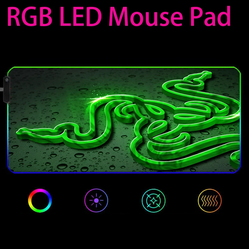 90X40 Hot Anime Gaming RGB MousePad Large Locking Edge Speed Game Gamer LED Razer Mouse Pad Soft Laptop Notebook Mat for CSGO