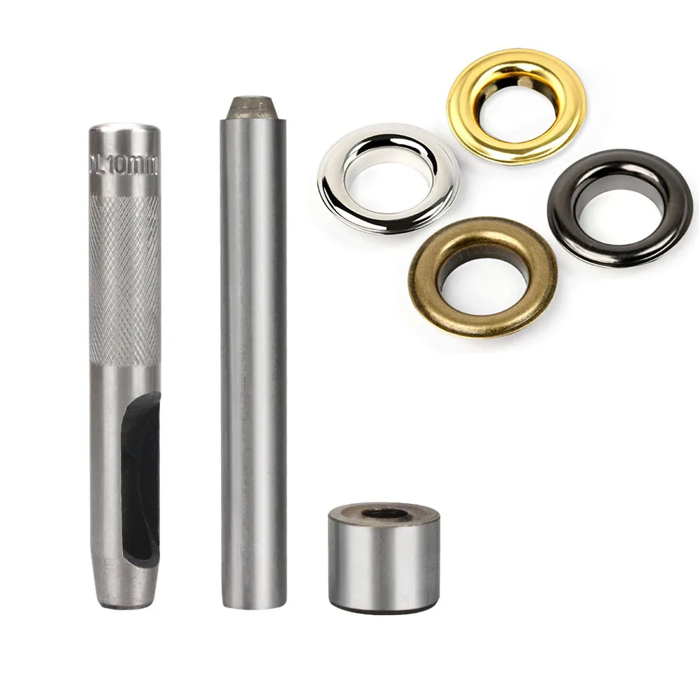 100EyeletsRingDiePunchLeatherCraftToolsIronGrommetForFlex